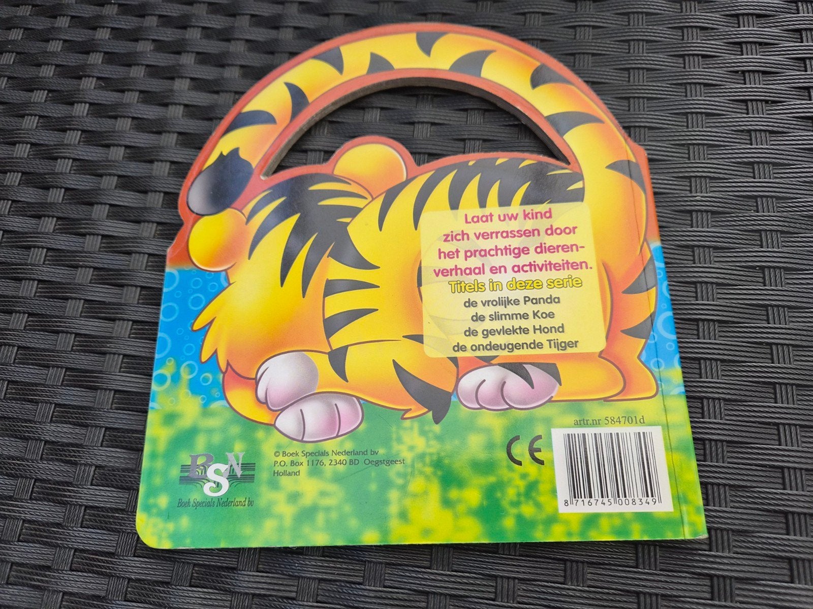 tijger baby boek, 6 tot 12 maanden, Ophalen of Verzenden, Zo goed als nieuw, Uitklap-, Voel- of Ontdekboek