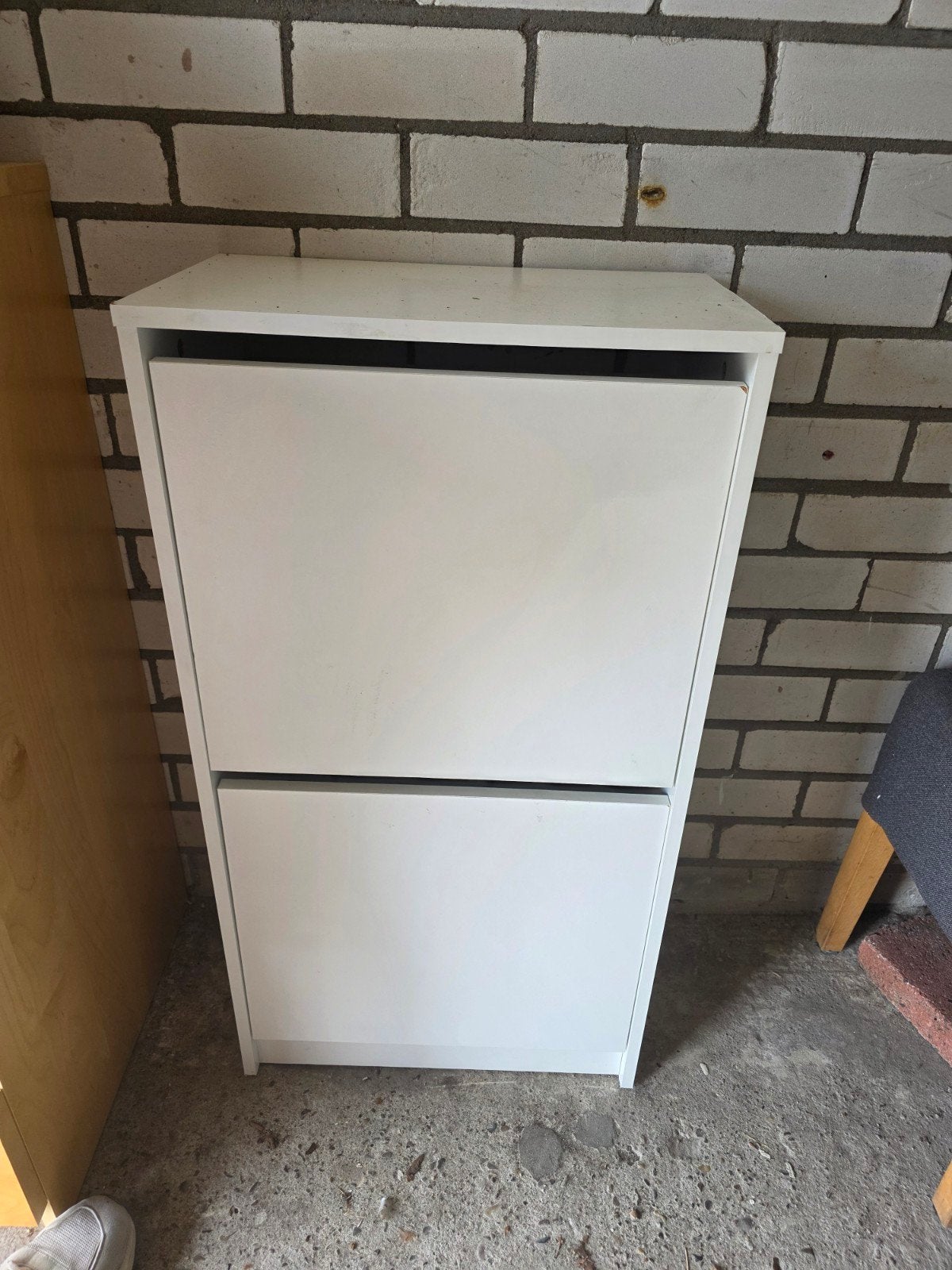 Wit schoenenkastje met 2 lades, Ophalen, Gebruikt, Modern