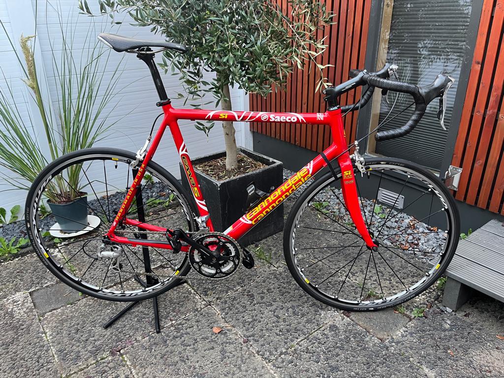 Cannondale Saeco Teambike - nieuwstaat - Mavic Ksyrium elite, Fietsen en Brommers, Fietsen | Racefietsen, 28 inch, Velgrem, Aluminium