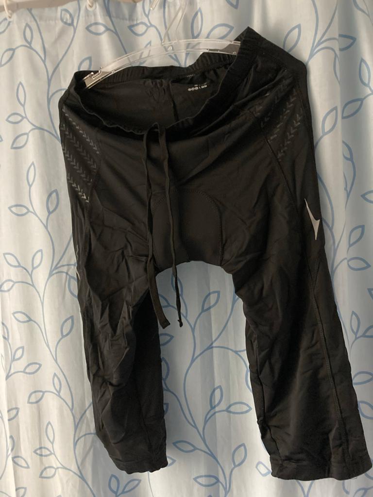 Crivit fietsbroek 3/4 zwart, maat L, Verzenden, Zo goed als nieuw, Zwart, Hardlopen of Fietsen