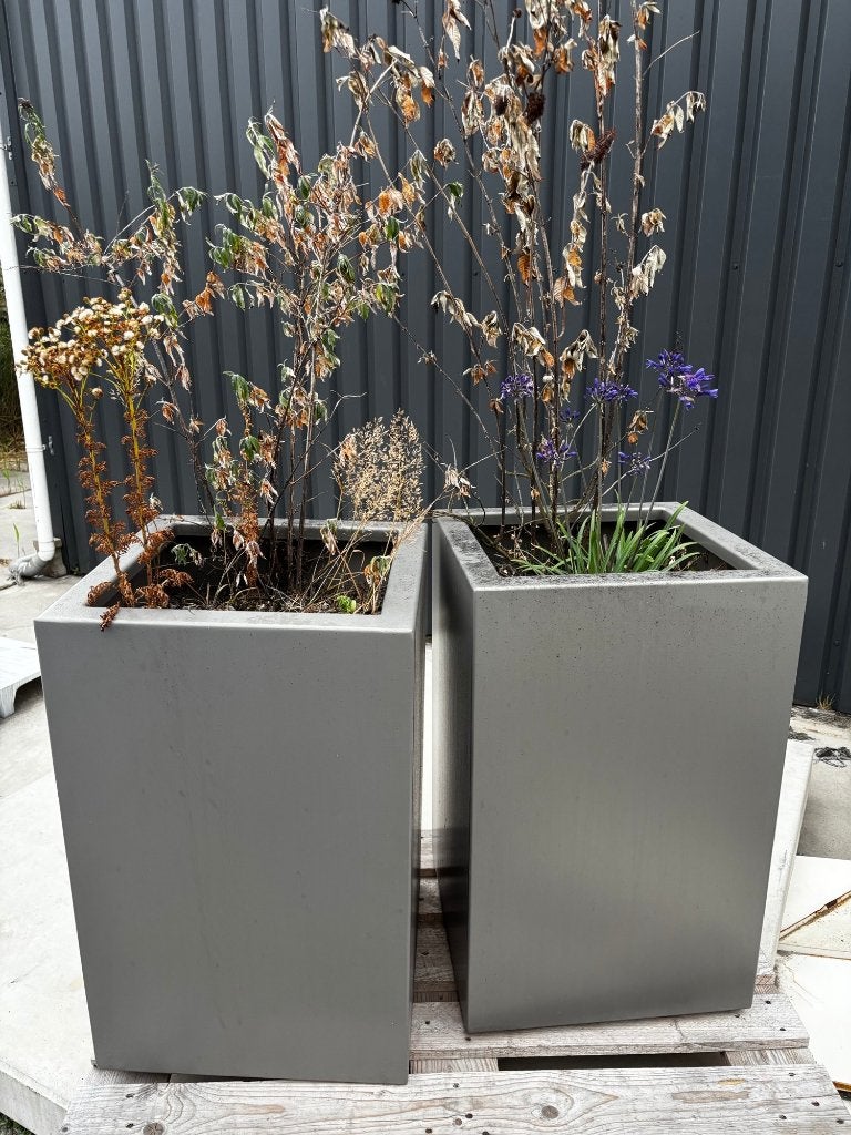 2x bloembak 50x80cm, Tuin en Terras, Bloembakken en Plantenbakken, Ophalen, Kunststof, Minder dan 60 cm, Zo goed als nieuw