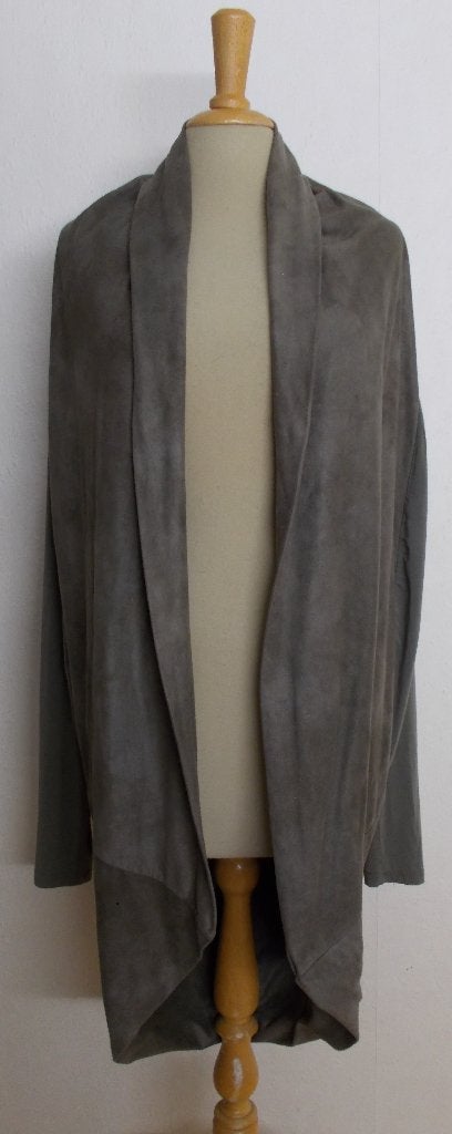 Apart lang groenachtig iets suede look vest van Elsewhere! L, Verzenden, Maat 42/44 (L), Zo goed als nieuw, Lange mouw