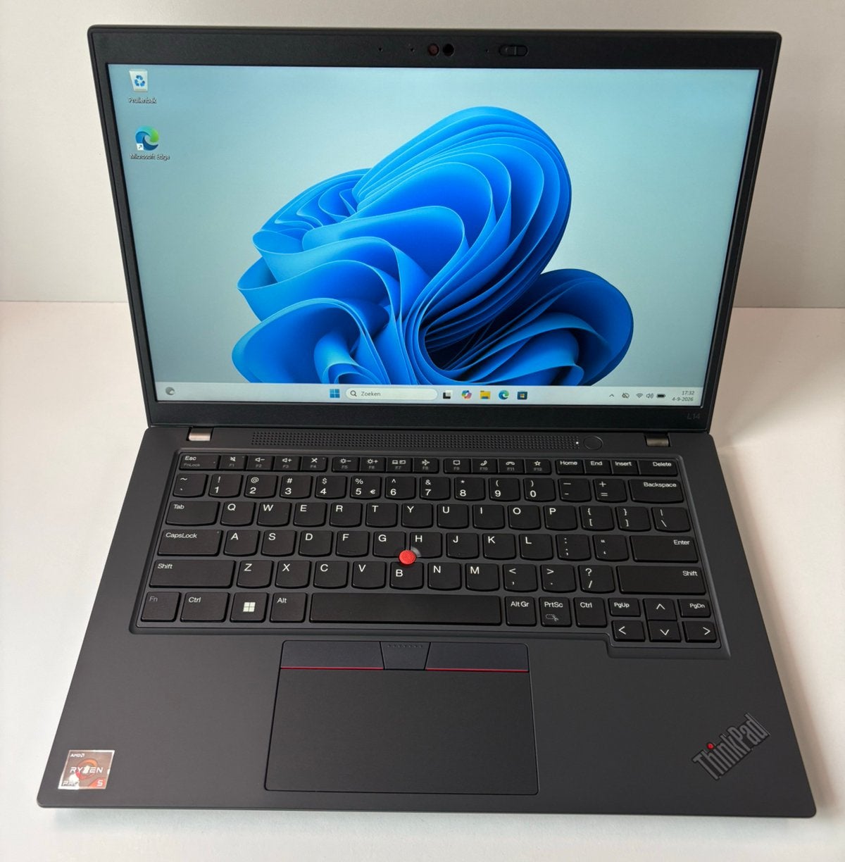 Lenovo ThinkPad L14 Gen 4 | Ryzen 5 | 16GB | 24M Garantie, 256 GB, 2 tot 3 Ghz, Qwerty, Refurbished