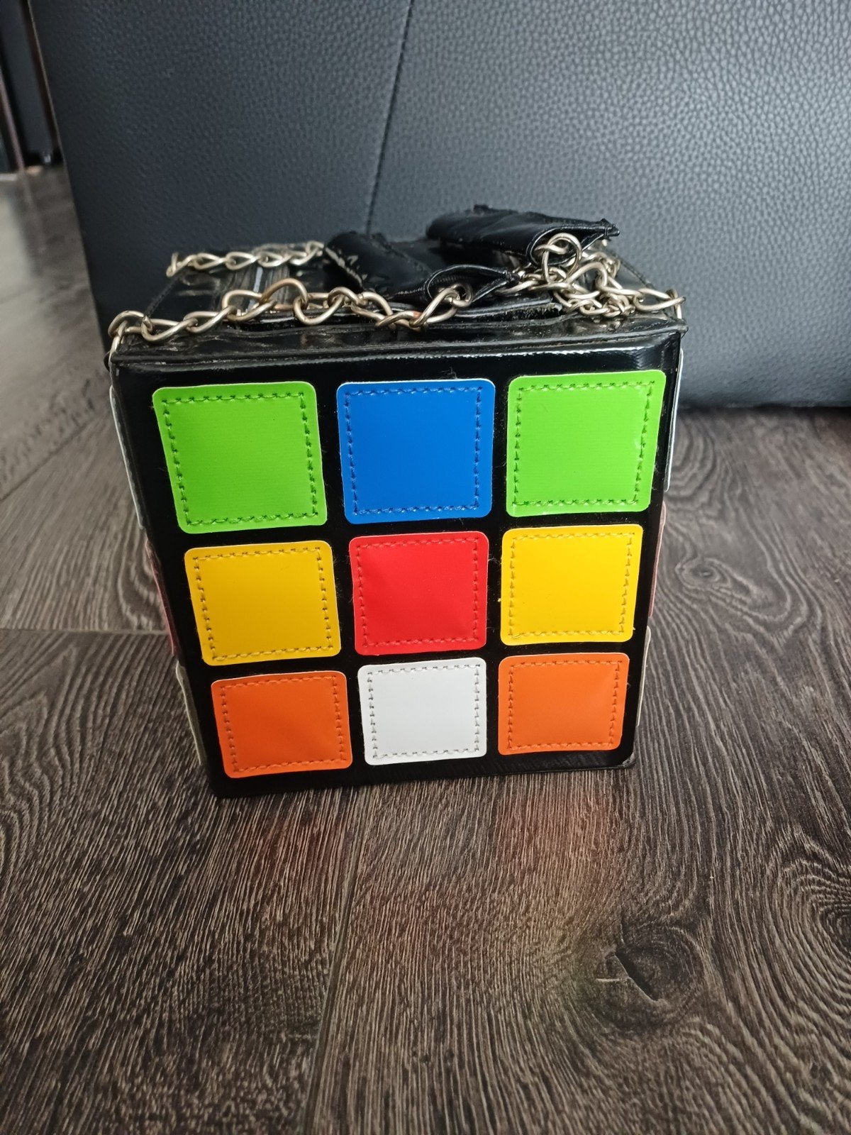 Rubiks Kubus Handtas - Uniek en Kleurrijk, Ophalen of Verzenden, Gebruikt, Zwart, Handtas
