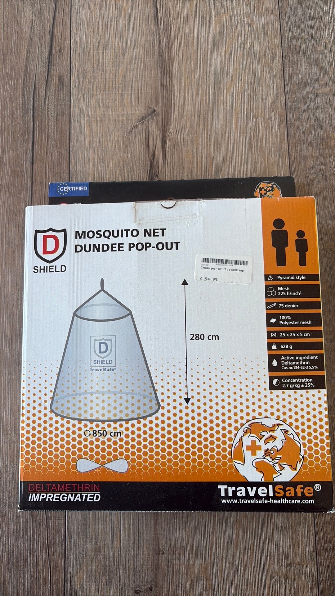 TravelSafe D-SHIELD geïmpregneerde klamboe 1-2 personen, Ophalen of Verzenden, Zo goed als nieuw