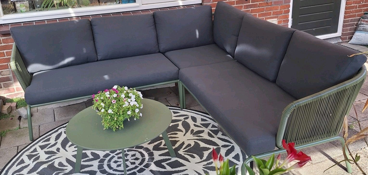 Tuinset/ Loungebank zgan, Ophalen, 5 zitplaatsen, Aluminium, Zo goed als nieuw