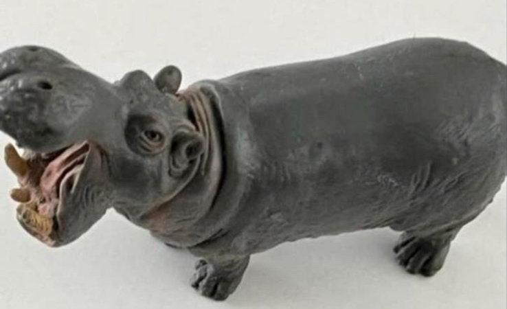 Grijze Nijlpaard Speelgoed - Realistisch en Duurzaam, Ophalen of Verzenden, Gebruikt, Beeldje of Figuurtje