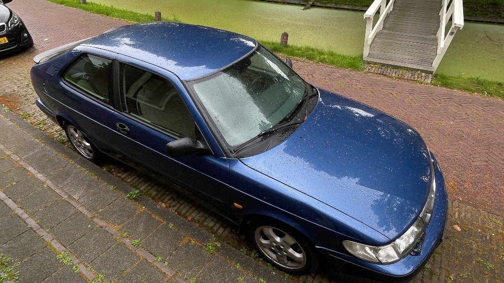 Saab 9-3 2.0 I Coupe 1998 Blauw, Auto's, Saab, Stof, Beige, 4 cilinders, Blauw