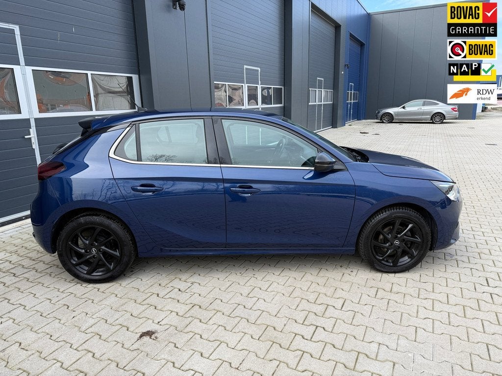 Opel Corsa Elegance CARPLAY-AIRCO-CRUICE, Voorwielaandrijving, 1199 cc, Blauw, Leder en Stof