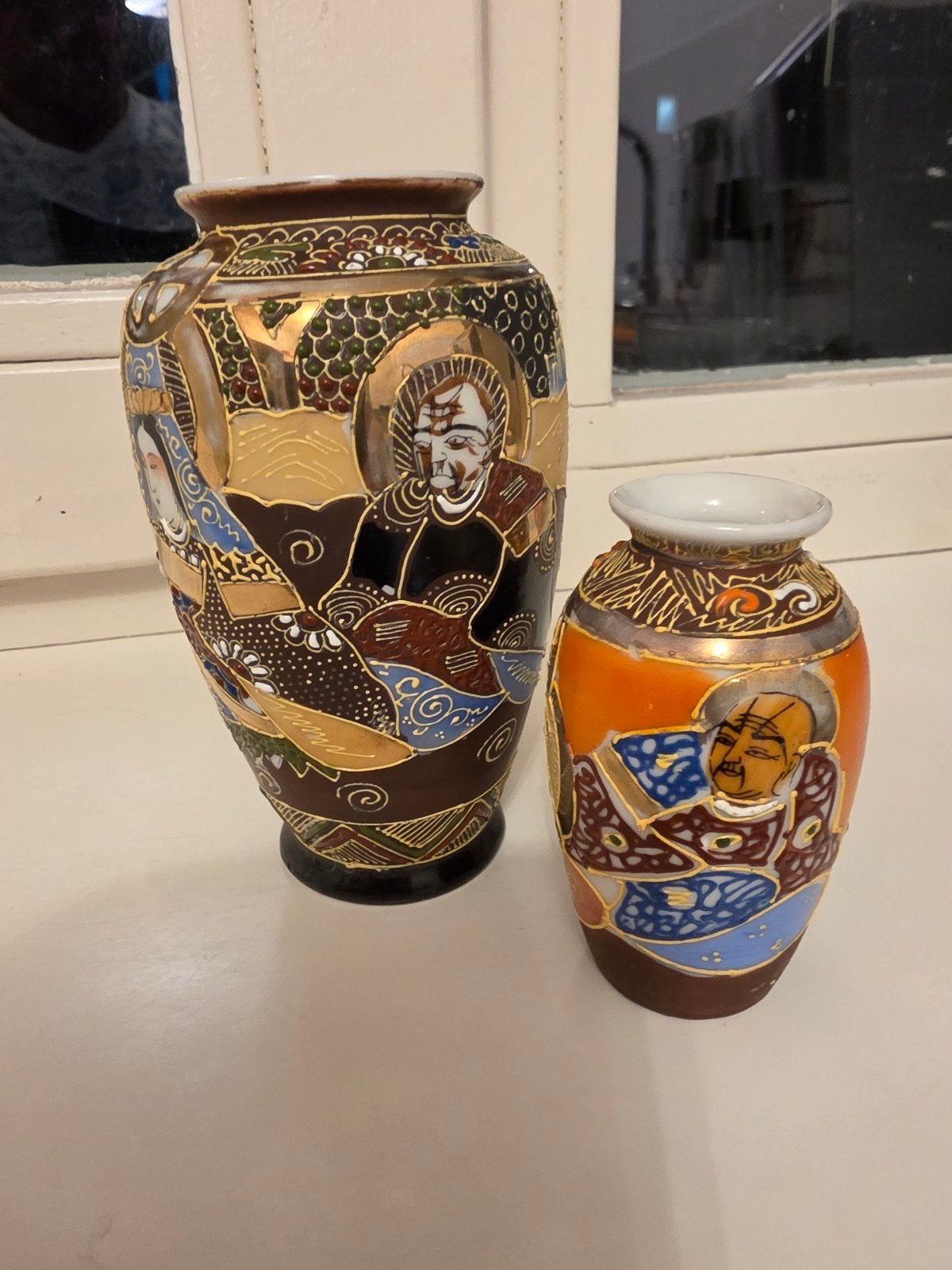 2 japanse satsuma vaasjes, Antiek en Kunst, Antiek | Vazen, Ophalen of Verzenden