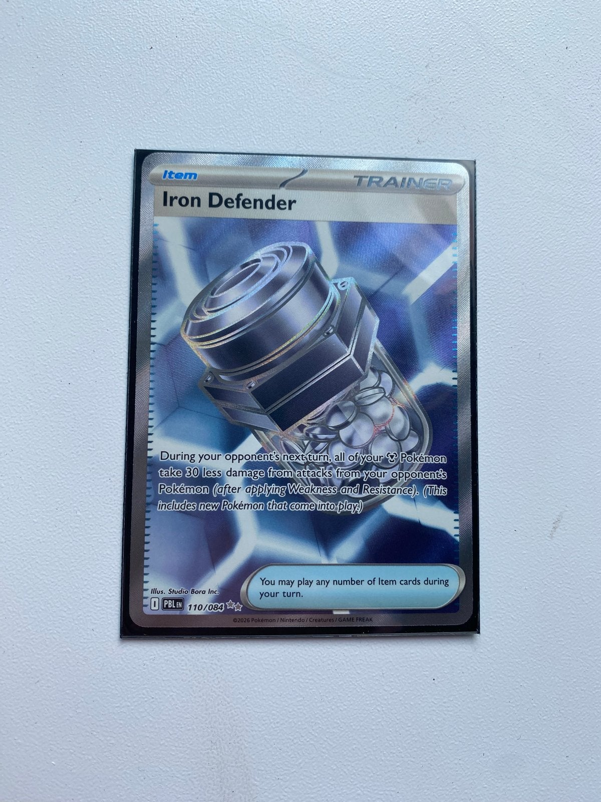 Pokémon TCG: Iron Defender Trainer Kaart (110/084), Ophalen, Zo goed als nieuw, Losse kaart