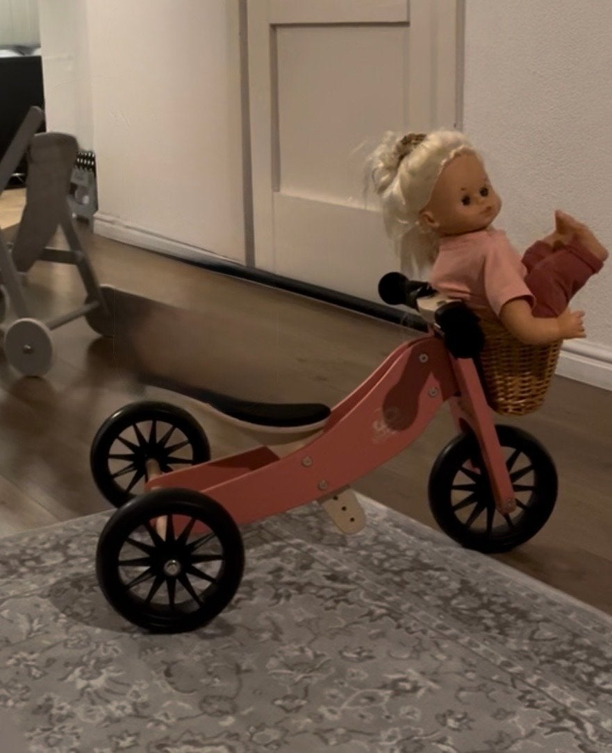Kinderfeets houten loopfiets - roze, Ophalen, Gebruikt, Verstelbare zitting