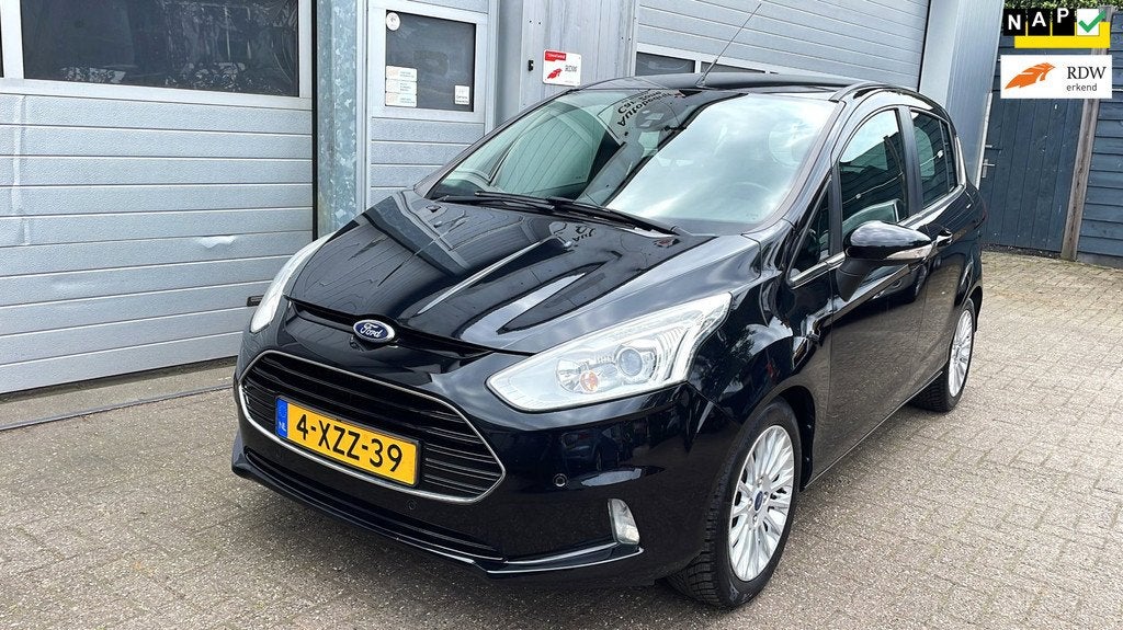Ford B-Max 1.0 EcoBoost Titanium-Navi-Clima-Cruise-Trekhaak, Voorwielaandrijving, Euro 5, Gebruikt, Zwart