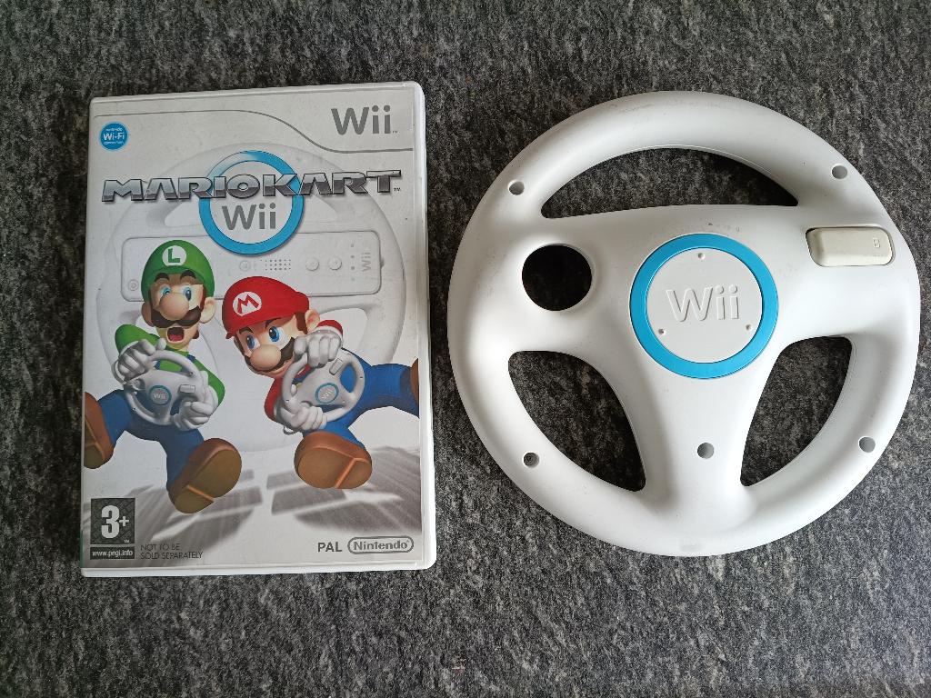 mario kart wii met origineel stuurtje nintendo wii, Ophalen, Gebruikt, Racen en Vliegen, 3 spelers of meer