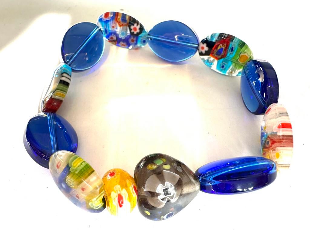Millefiori stretch vintage armband, Overige materialen, Gebruikt, Overige kleuren, Verzenden