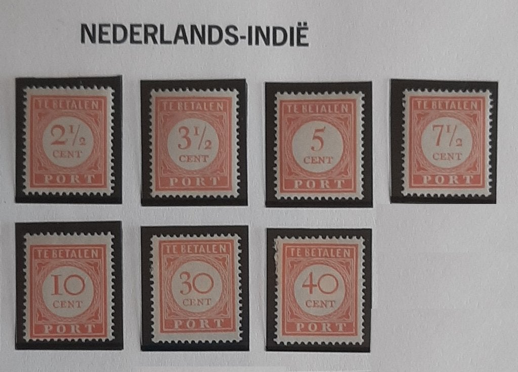 1913 Nederlands Indië Port Cijfers P24-P28 P33 P35 Postfris, Postzegels en Munten, Postzegels | Nederlands-Indië en Nieuw-Guinea