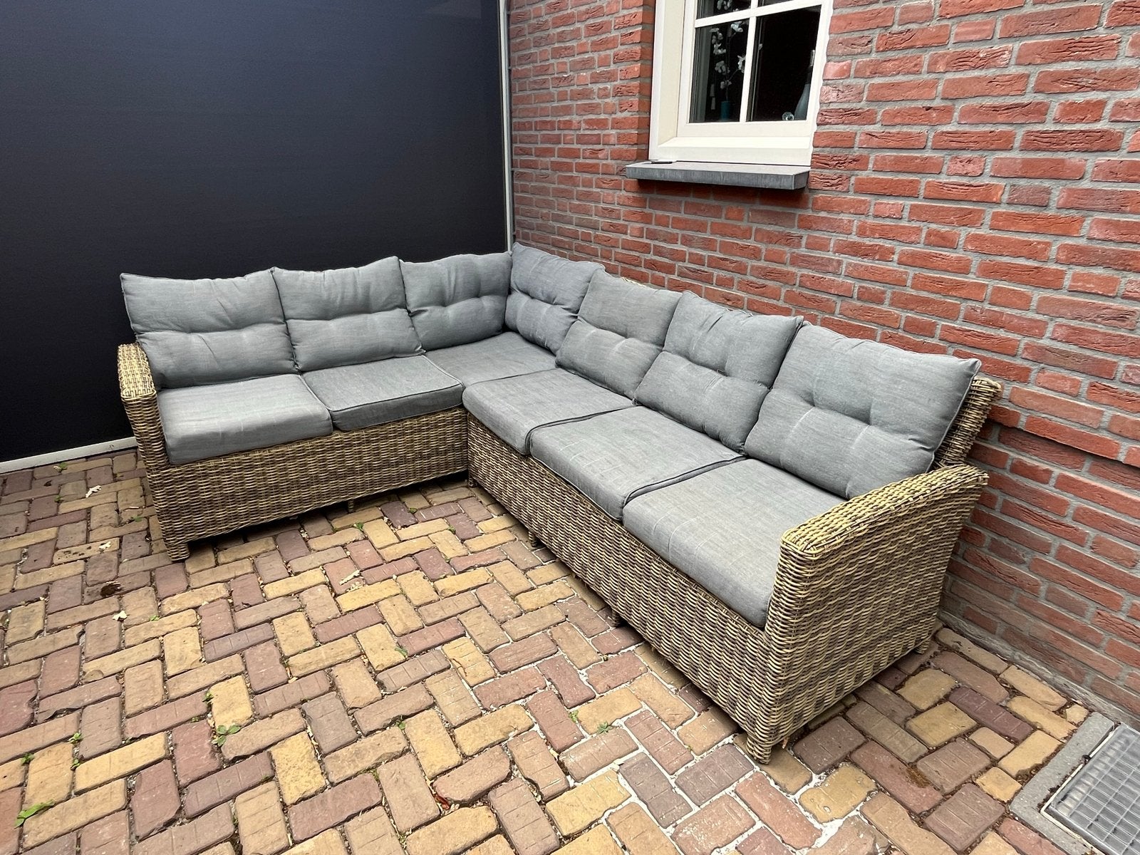 Loungeset met Tafel -, Ophalen, Gebruikt, 6 zitplaatsen, Loungeset