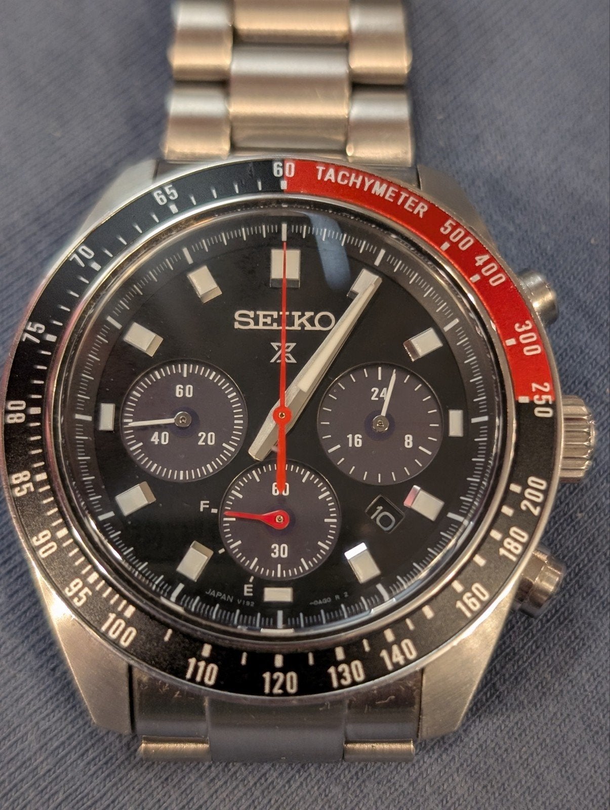 Seiko Prospex Speedtimer SBDL099 V192-0AH0 Solar Chrono, Seiko chronograaf horloge, Ophalen of Verzenden, Zo goed als nieuw, Waterdicht