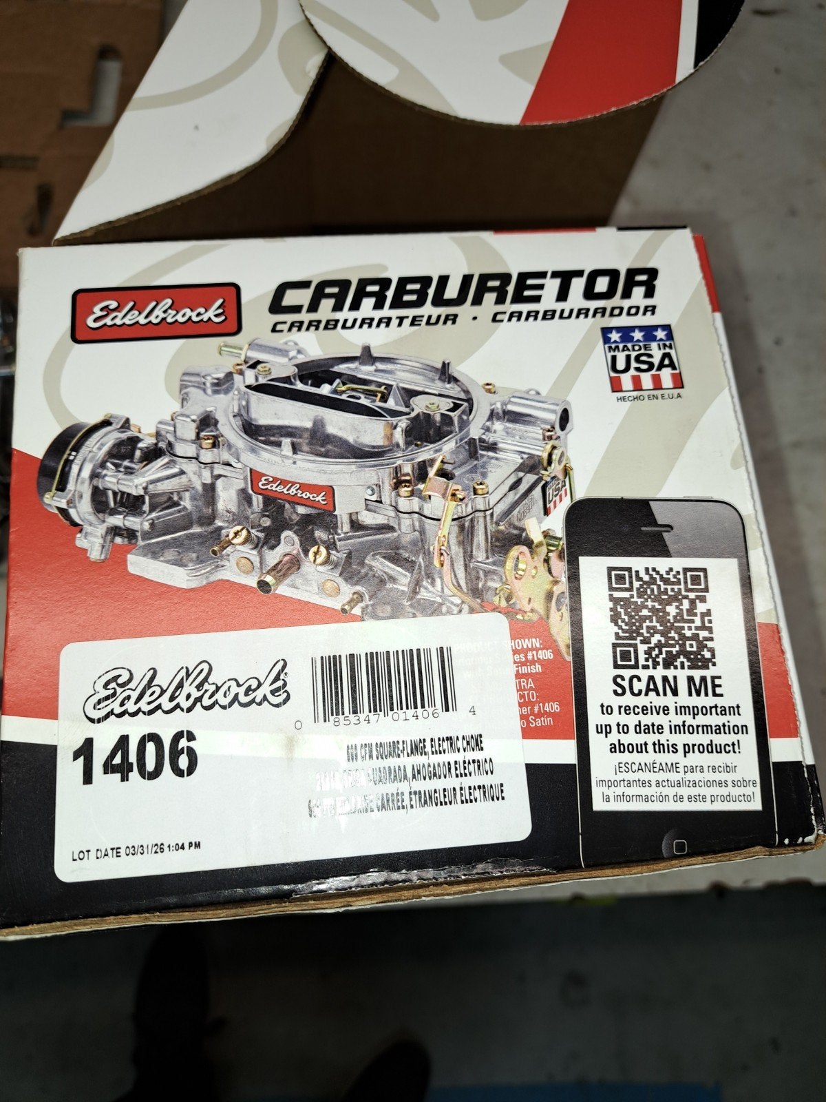 Edelbrock Carburateur 1406 met elektrische choke, Ophalen of Verzenden, Nieuw, Chevrolet