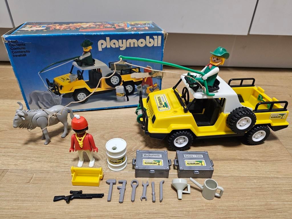 Playmobil 3528 safari auto Ngorongoro - vintage met doos, Ophalen of Verzenden, Zo goed als nieuw