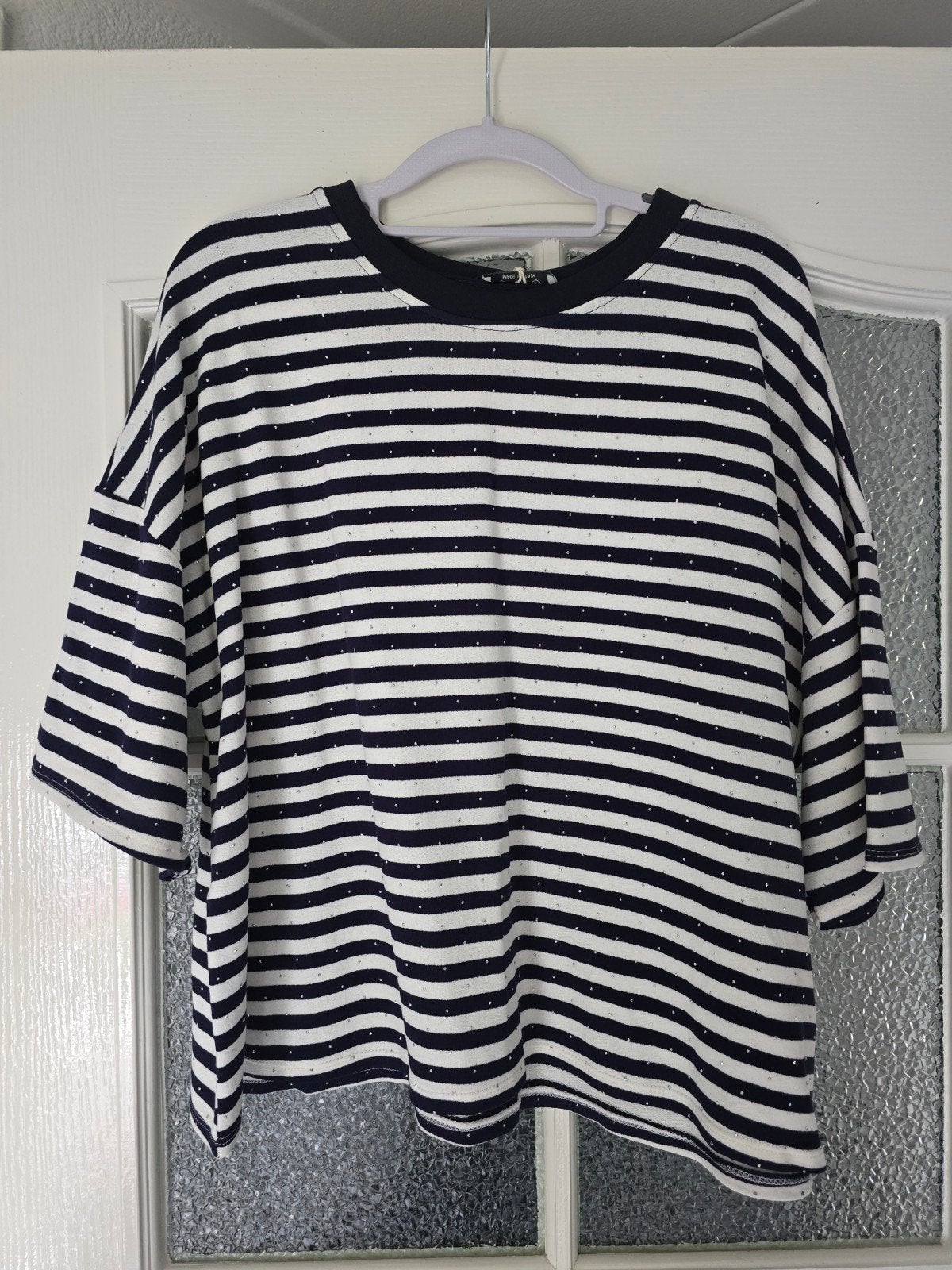 nieuw shirt streep donkerblauw wit 40 42 44, Blauw, Maat 42/44 (L), Nieuw, Ophalen of Verzenden