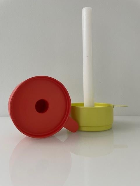 Set van 2 vintage IKEA VELCEND kandelaars – jaren 90 design, Overige kleuren, Ophalen of Verzenden, Zo goed als nieuw, Metaal