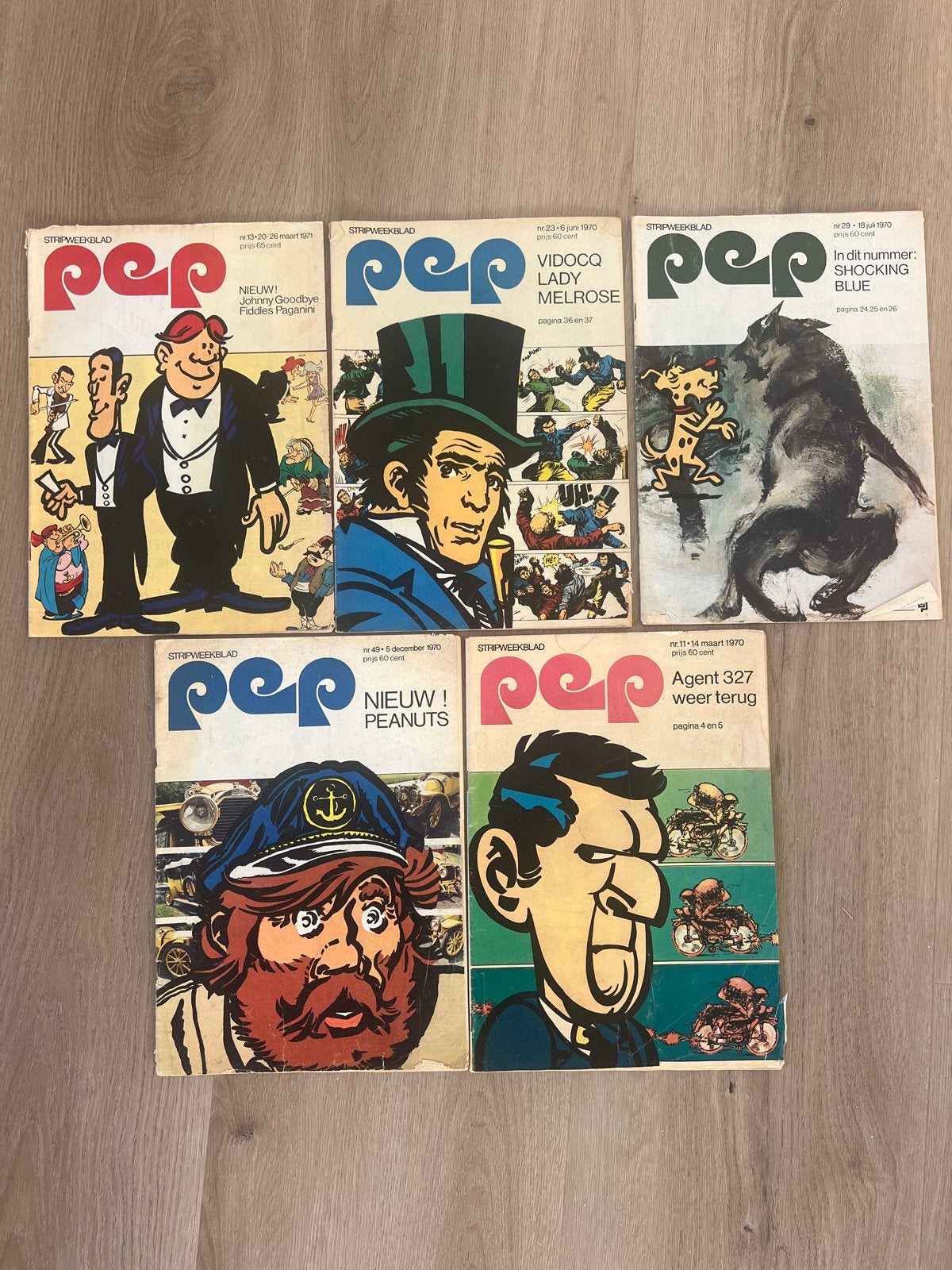5x Pep Stripweekblad uit 1970/1971 - Vintage Strips, Boeken, Meerdere stripboeken, Ophalen of Verzenden, Gelezen