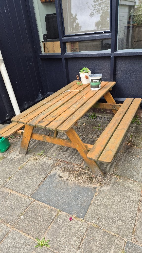 Picknicktafel, Tuin en Terras, Ophalen, Gebruikt, Inklapbaar, Rechthoekig