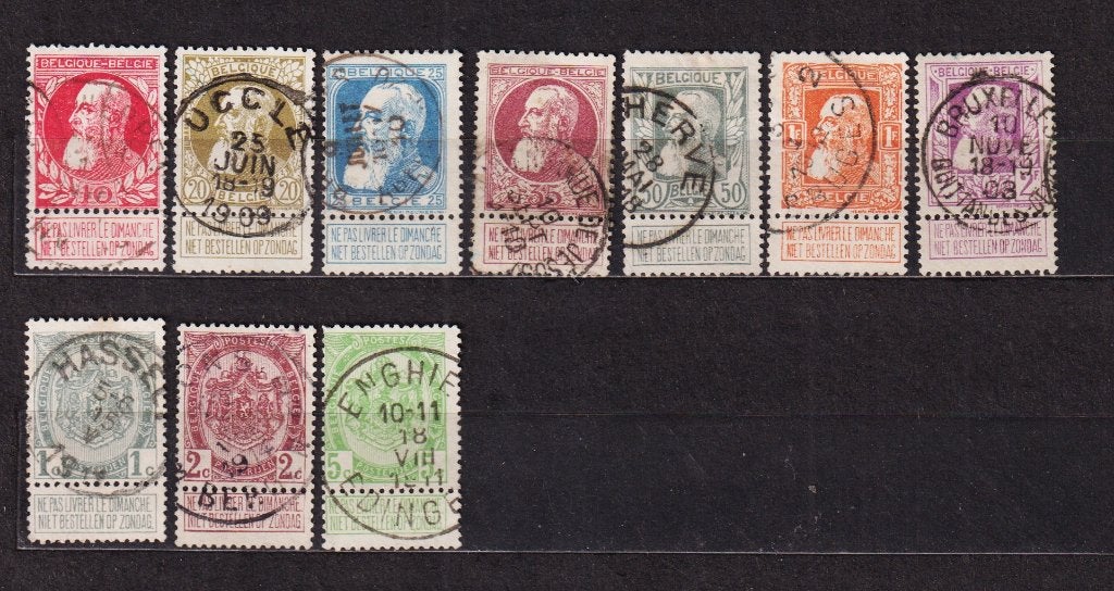 België 1905-1907 OBP 74 tot 83 gestempeld, Ophalen, Gestempeld, Gestempeld