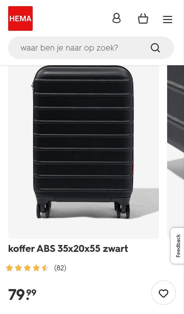 HEMA Koffer 35x20x55 cm - Zo goed als nieuw, Sieraden, Tassen en Uiterlijk, Koffers, Hard kunststof, Minder dan 50 cm, Ophalen of Verzenden