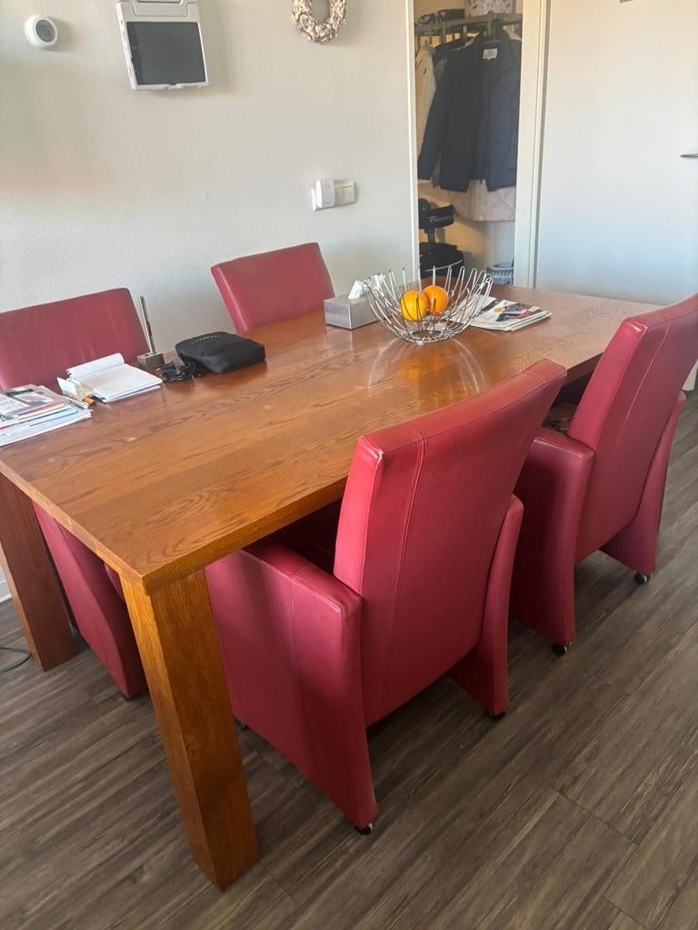 Kersenhouten eettafel, Huis en Inrichting, Tafels | Eettafels, Ophalen, Gebruikt, 100 tot 150 cm, Klassiek, Robuust