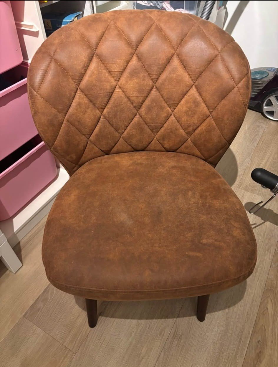 cognac stoel, Ophalen, Zo goed als nieuw, 75 tot 100 cm, 50 tot 75 cm