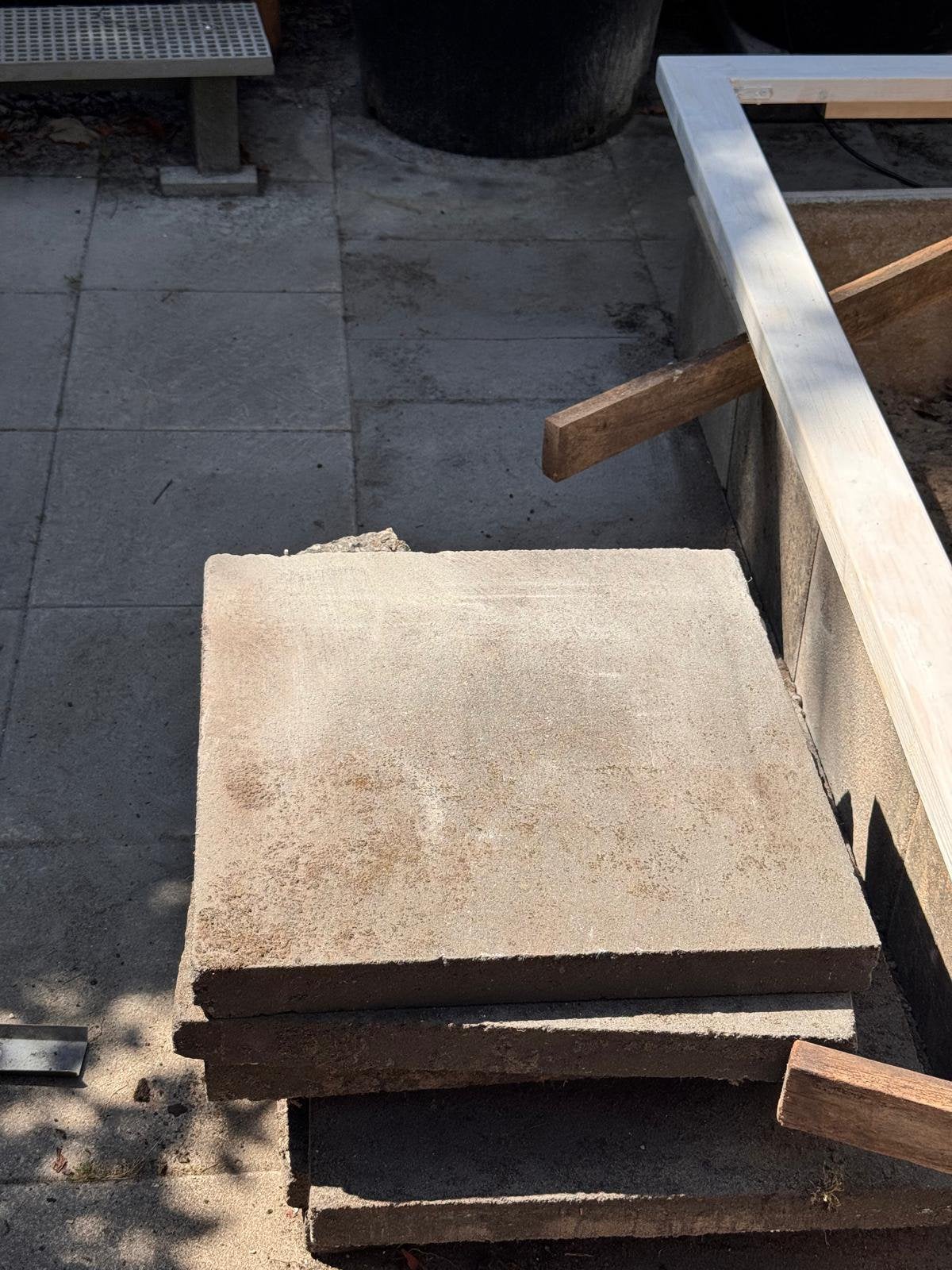 Terrastegels gratis af te halen, Tuin en Terras, Ophalen, Gebruikt, 5 tot 10 m², Beton