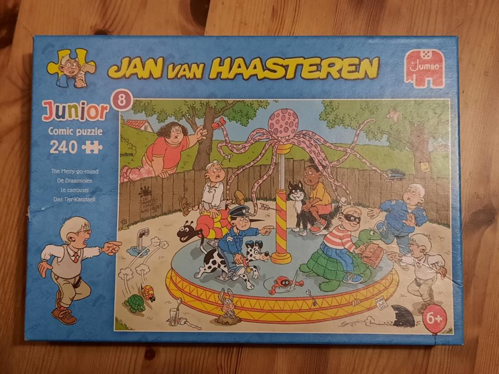Jan van Haasteren junior puzzel de draaimolen 240 stukjes, Ophalen of Verzenden, Minder dan 500 stukjes, Zo goed als nieuw