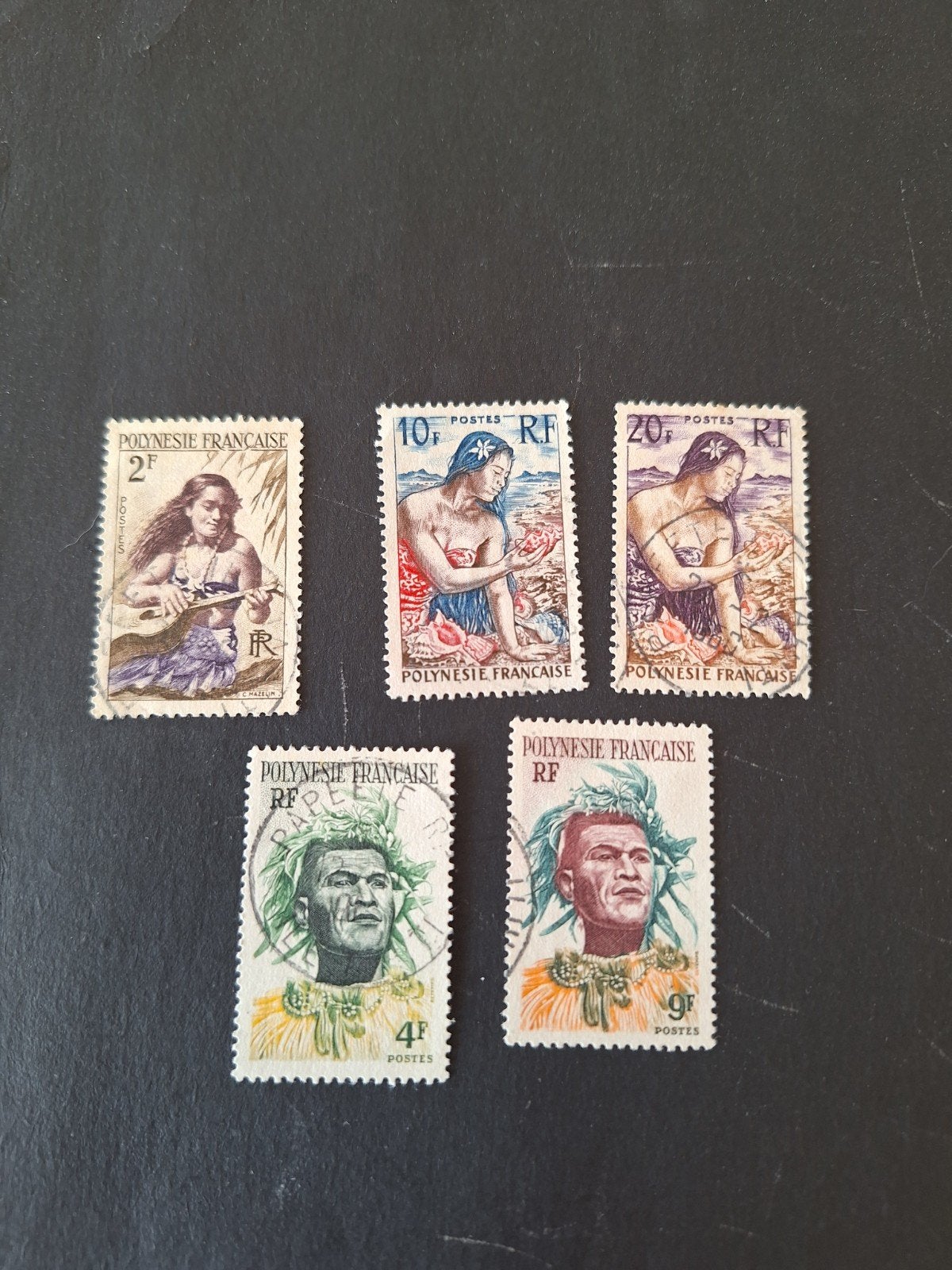 Frans Polynesië: mi. 4,5,7,8 en 9., Ophalen of Verzenden, Gestempeld