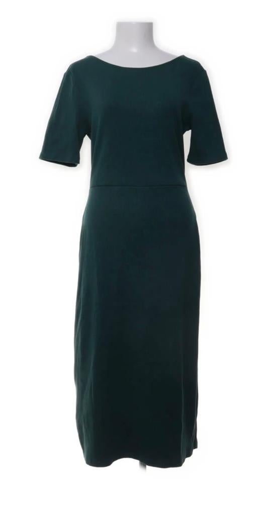 Boden Groene Midi Jurk met Uitsnede Maat 42/44 (L), Kleding | Dames, Jurken, Zo goed als nieuw, Maat 42/44 (L), Groen, Onder de knie