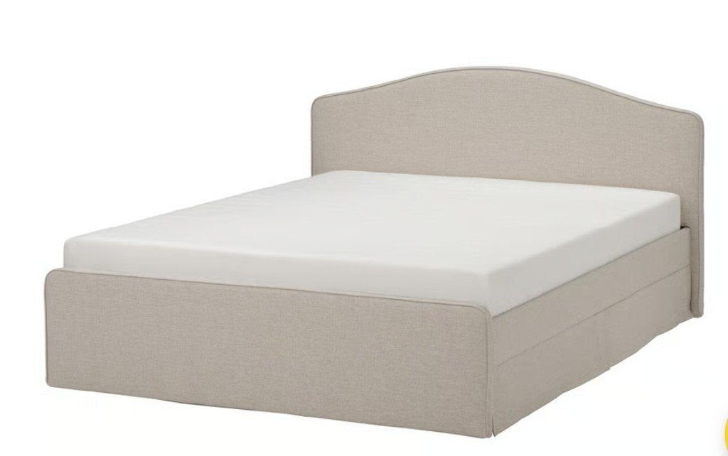 Ikea Ramnefjall bedrame, Ophalen, Wit, Tweepersoons, Zo goed als nieuw