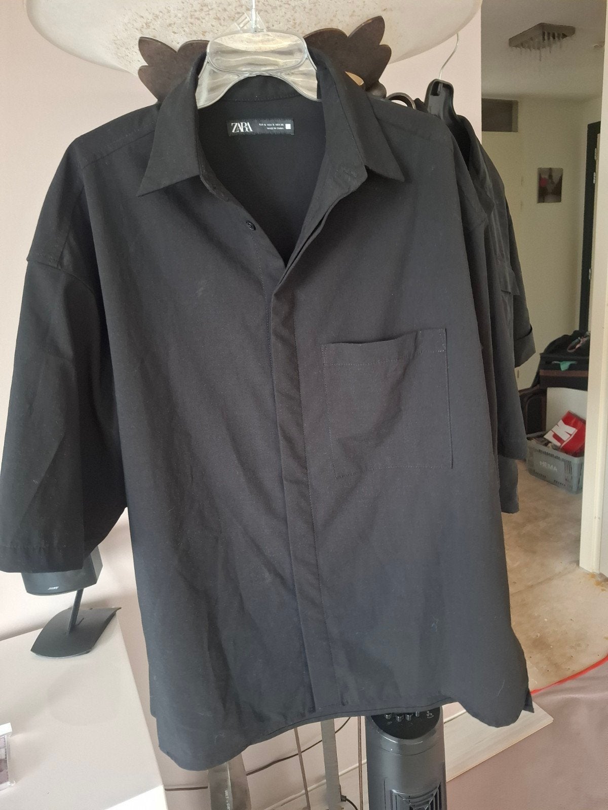 Zwart Heren overhemd Mt S/M  van Zara, Maat 38/40 (M), Ophalen of Verzenden, Gedragen, Zara