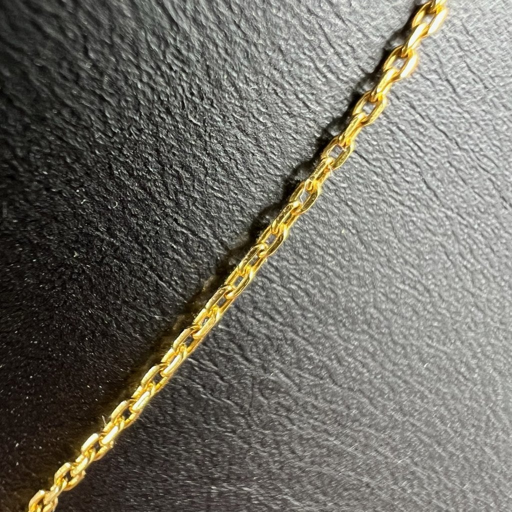 Gouden Ketting | 21k |4,56g |hanger ohm teken|45,5cm| 418028, Ophalen of Verzenden, Goud, Goud, Met hanger