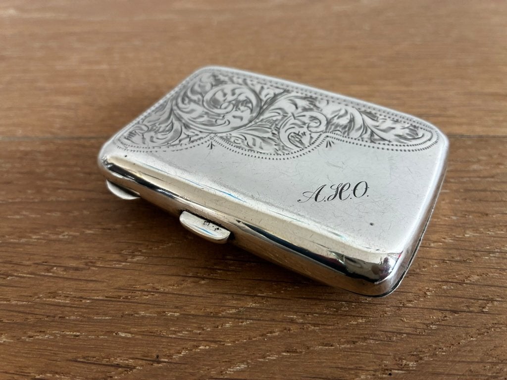 Sterling Zilveren Sigarettendoos 1923, Antiek en Kunst, Ophalen of Verzenden, Zilver