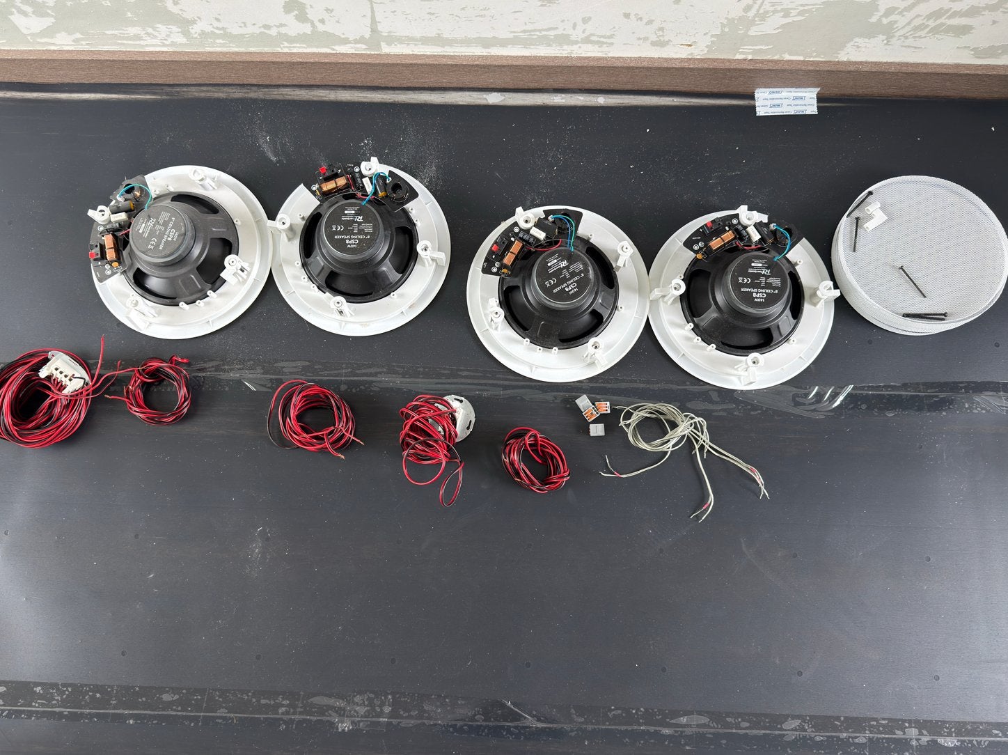 4x Power Dynamics CSP8 8" Inbouw Plafond Speakers 140W, Gebruikt, Inclusief kabels, 120 tot 150 watt, Overige typen