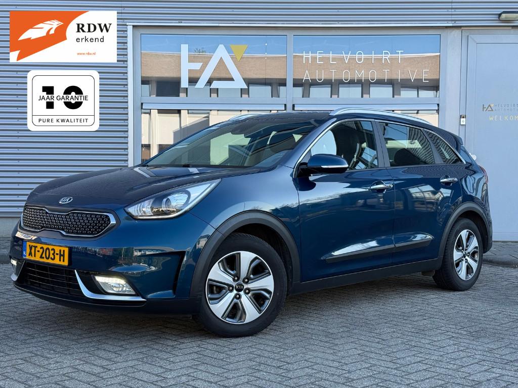 Kia Niro 1.6 GDi Hybrid DynamicLine |TREKHAAK | DEALER ONDER, Auto's, Kia, Gebruikt, Euro 6, Blauw, Leder en Stof