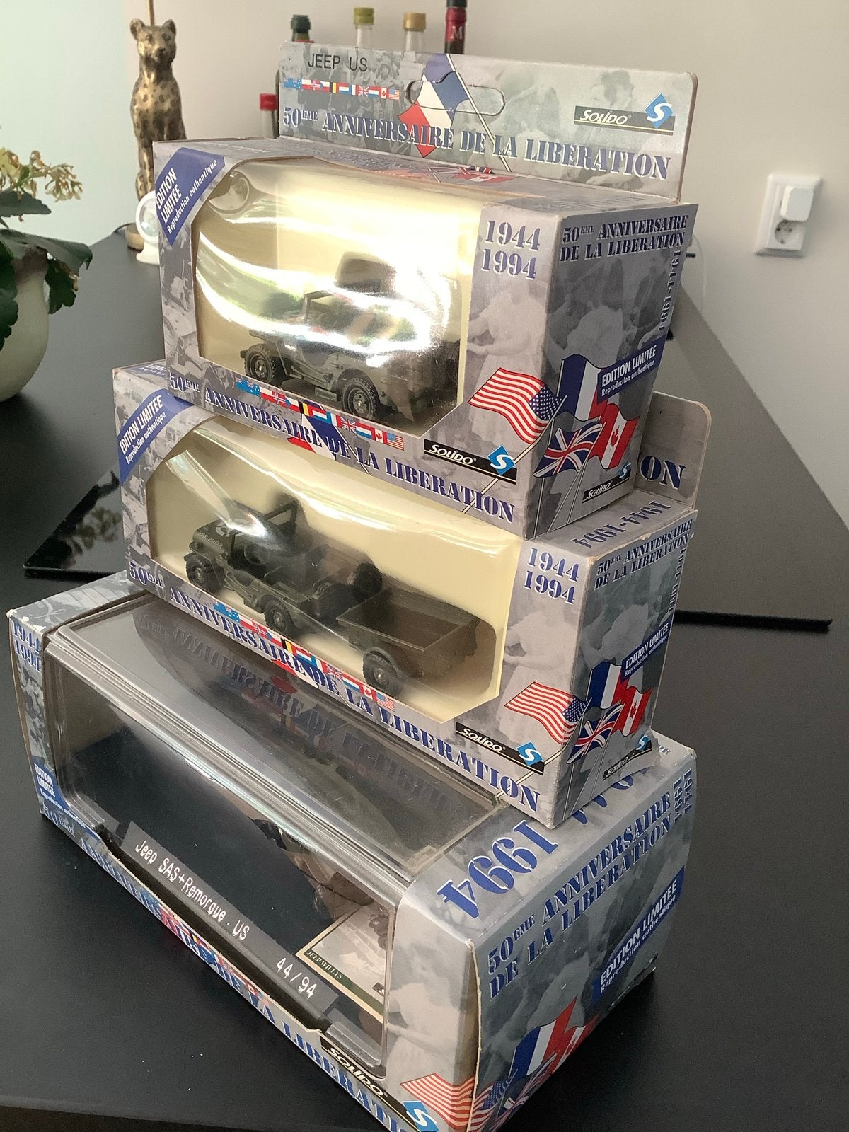 Solido 50e Anniversaire de la Libération Jeep SAS+Remorque, Overige merken, Auto, 1:32 tot 1:50, Nieuw