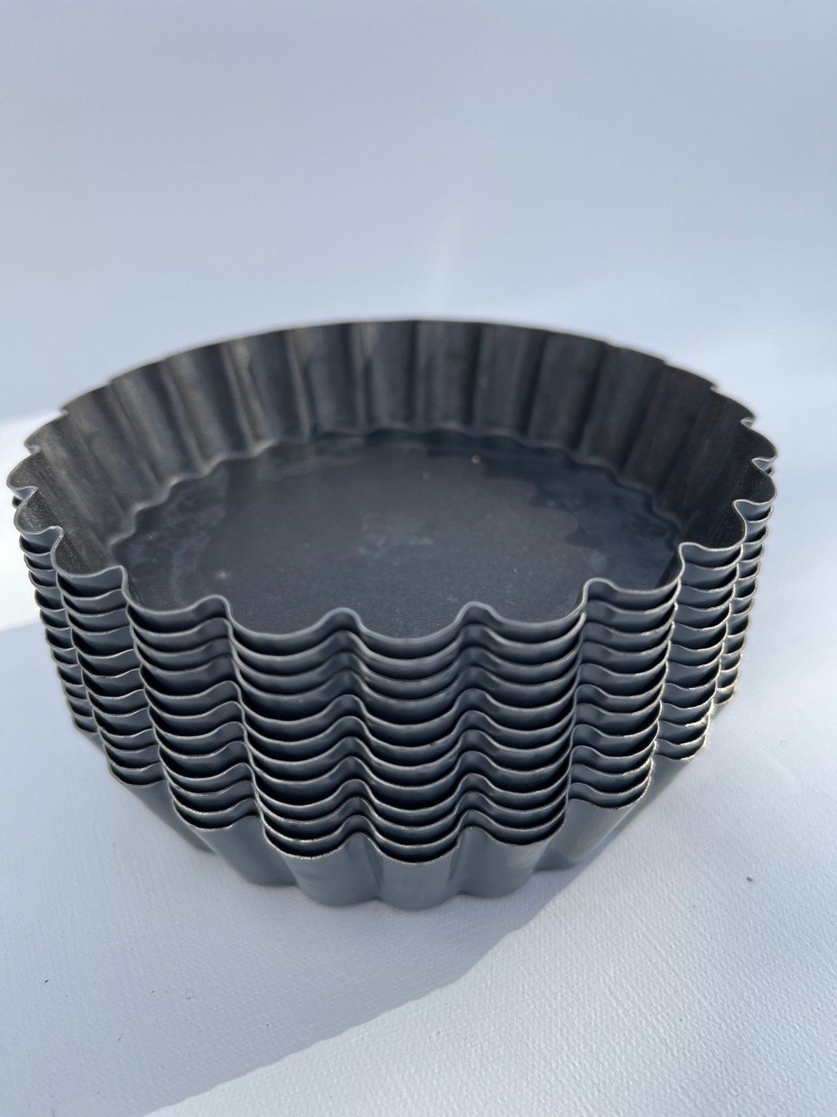 12 metalen taartvormpjes, Ophalen of Verzenden, Metaal, Grijs, Overige typen