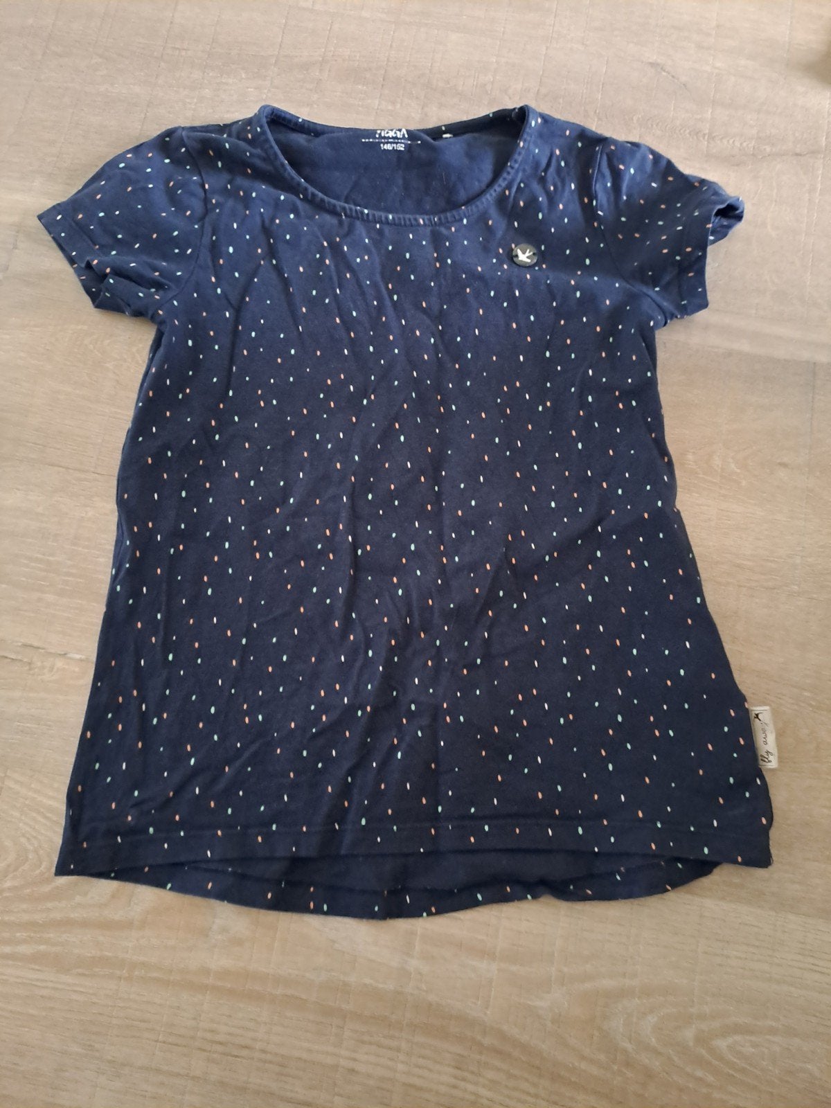 Yigga T-shirt met stippen, maat 146/152, Gebruikt, Meisje, Ophalen of Verzenden, Shirt of Longsleeve