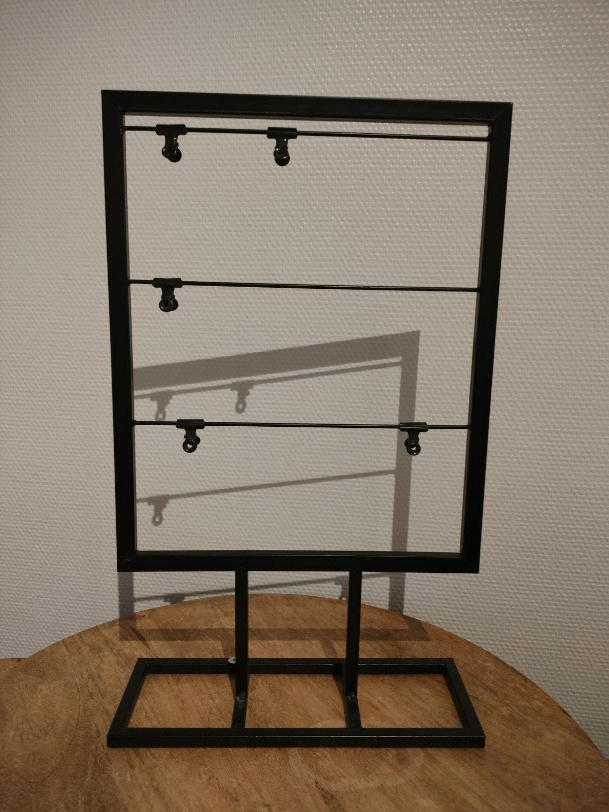 Zwart metalen fotorek met clips, Huis en Inrichting, Zwart, Ophalen of Verzenden, Zo goed als nieuw, Metaal