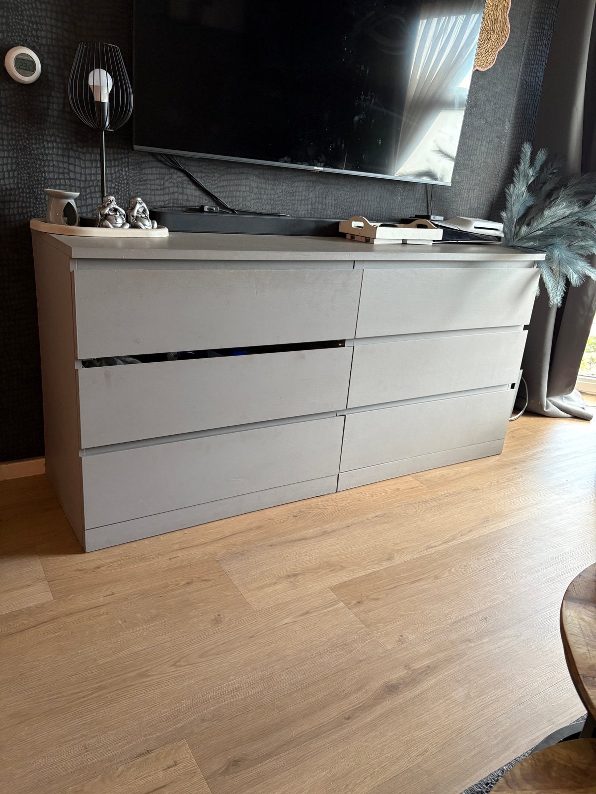 Grijze ladekast met 6 laden, Overige materialen, Gebruikt, 5 laden of meer, 100 tot 150 cm