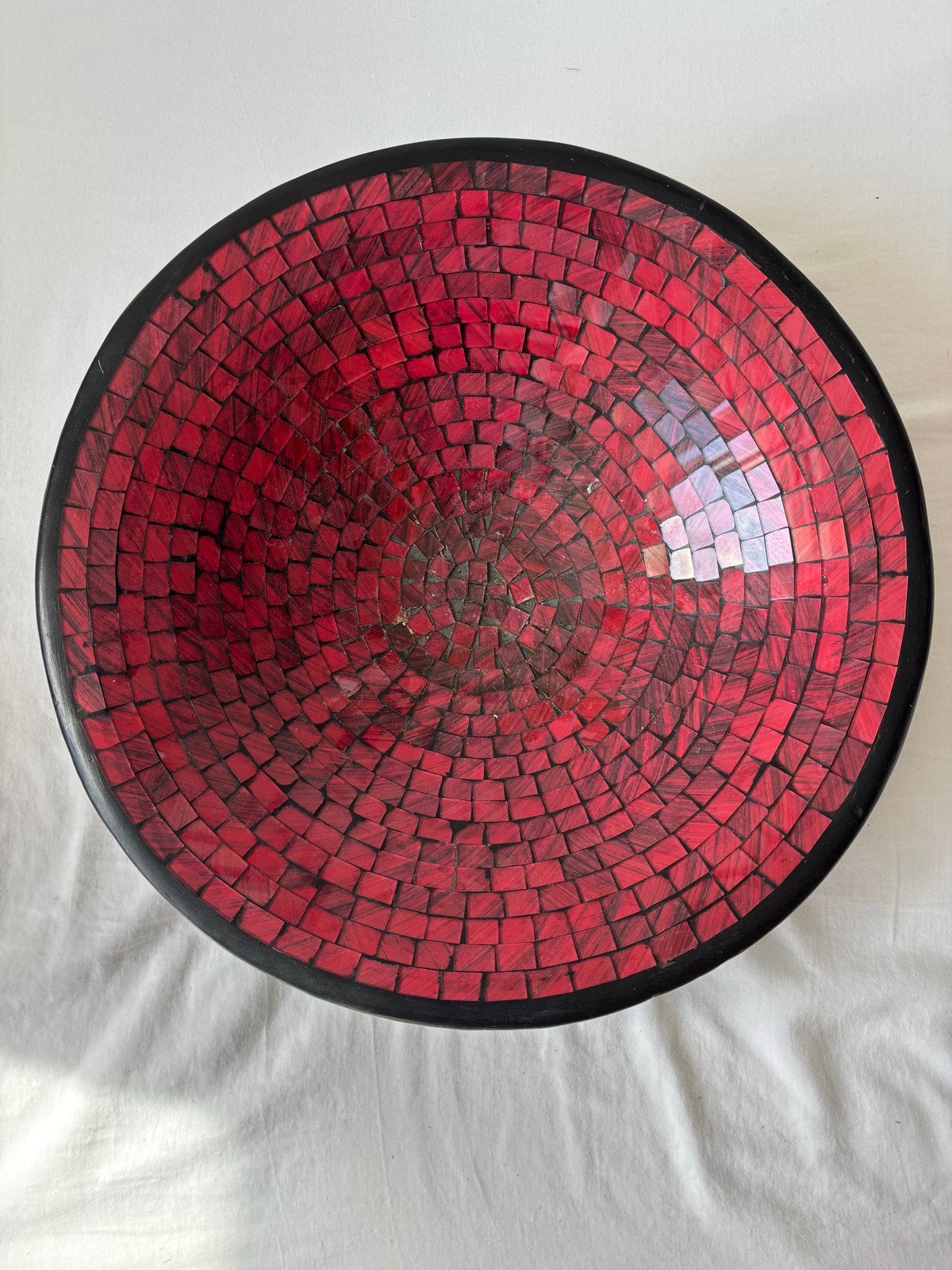 Grote Decoratieve schaal met rood mozaïek, Ophalen
