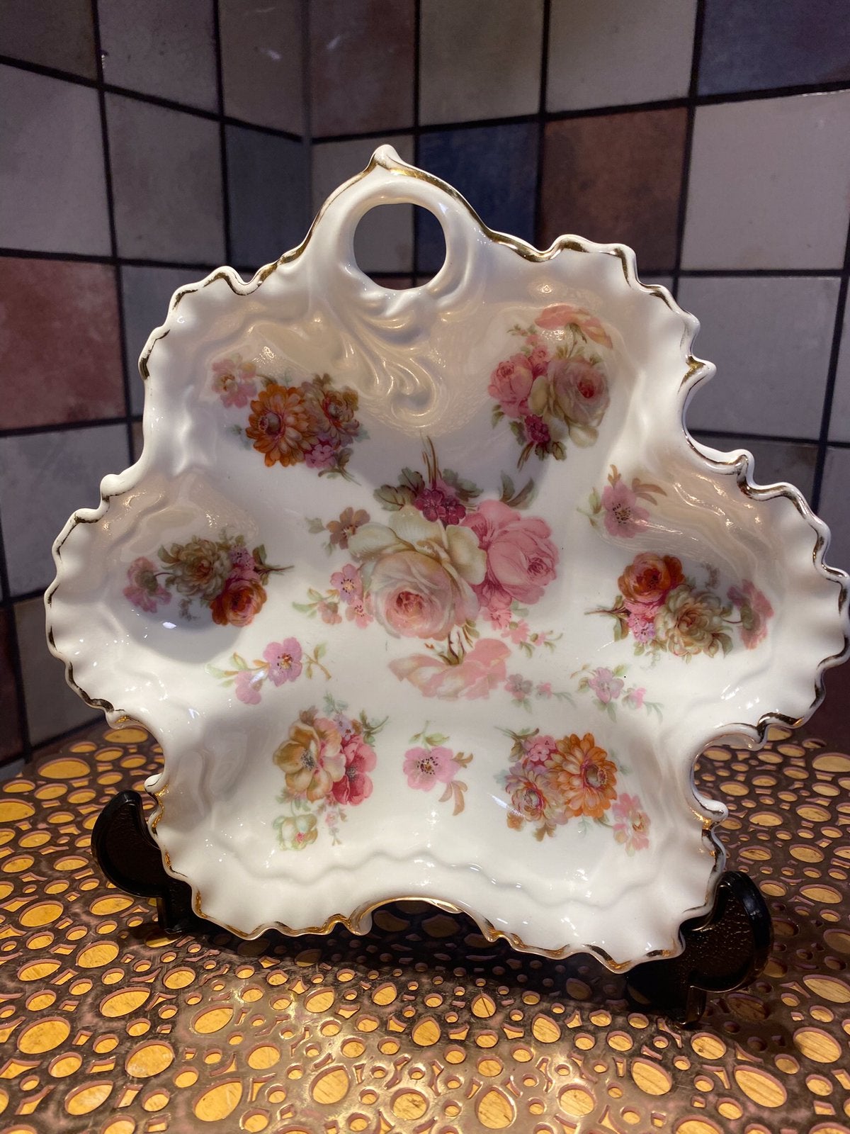 Tettau Beieren,Duitsland,antieke/vintage bonbonschaal,22x22, Ophalen of Verzenden