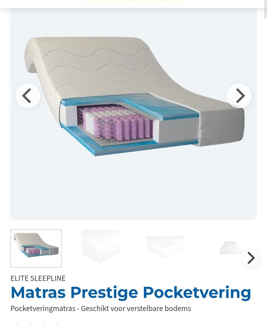 nieuw: Matras Prestige Pocketvering 140x200 - Elite Sleeplin, Ophalen, Tweepersoons, 140 cm, Zo goed als nieuw